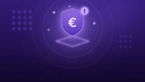 Illustrazione: uno scudo con il simbolo dell’euro e un segnale di avviso, per le sanzioni su privacy e cookie.