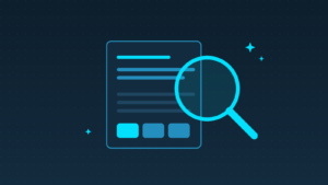 Illustrazione: una lente di ingrandimento su una pagina web, simbolo della SEO